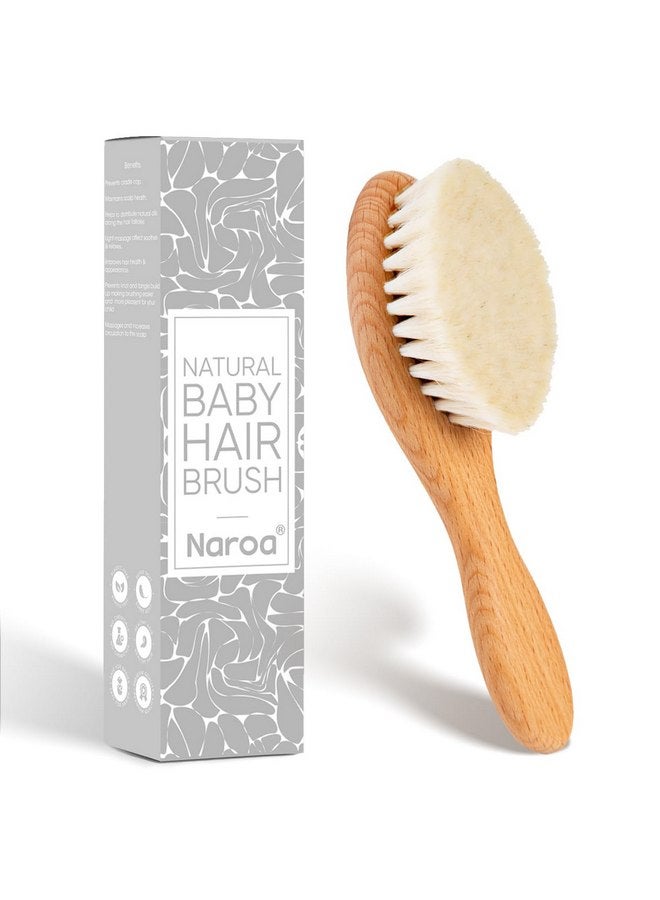 Naroa Naroa ® Natural Baby Hair Brush Soft | Safe Wooden Handle & Smooth Goat Bristles for Newborns Toddlers | Eco-Friendly Wood Hairbrush for Scalp Health Prevent Cradle Cap | Girl Boy Baby Gift Registry - Image 1