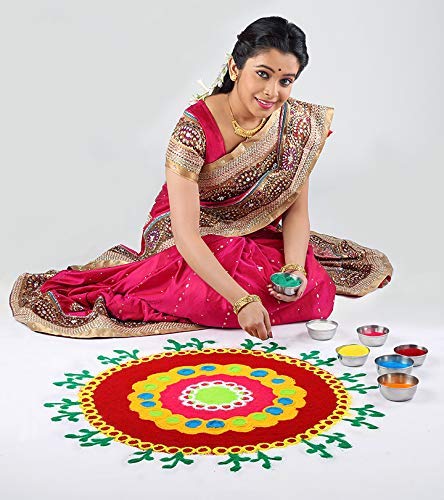 Rangoli Rangoli ColorsFestival DiwaliNatural Organic PowderRedYellowBlueDark GreenKai Special Occasionsfor Rangoli Daily Pooja Needs 500 Gram  - Image 3