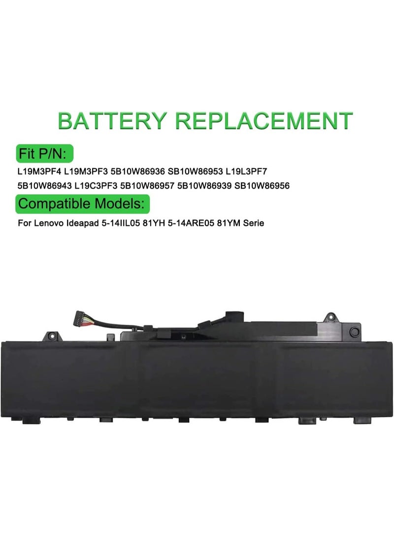 Terabyte بطارية بديلة متوافقة L19M3PF4 L19M3PF3 11.52V 56.5Wh لجهاز Lenovo ideapad 5-14IIL05 81YH 5-14ARE05 81YM سلسلة 5B10W86936 SB10W86953 L19L3PF7 5B10 0W869 43 5B10W86939 L19C3PF3 - Image 3