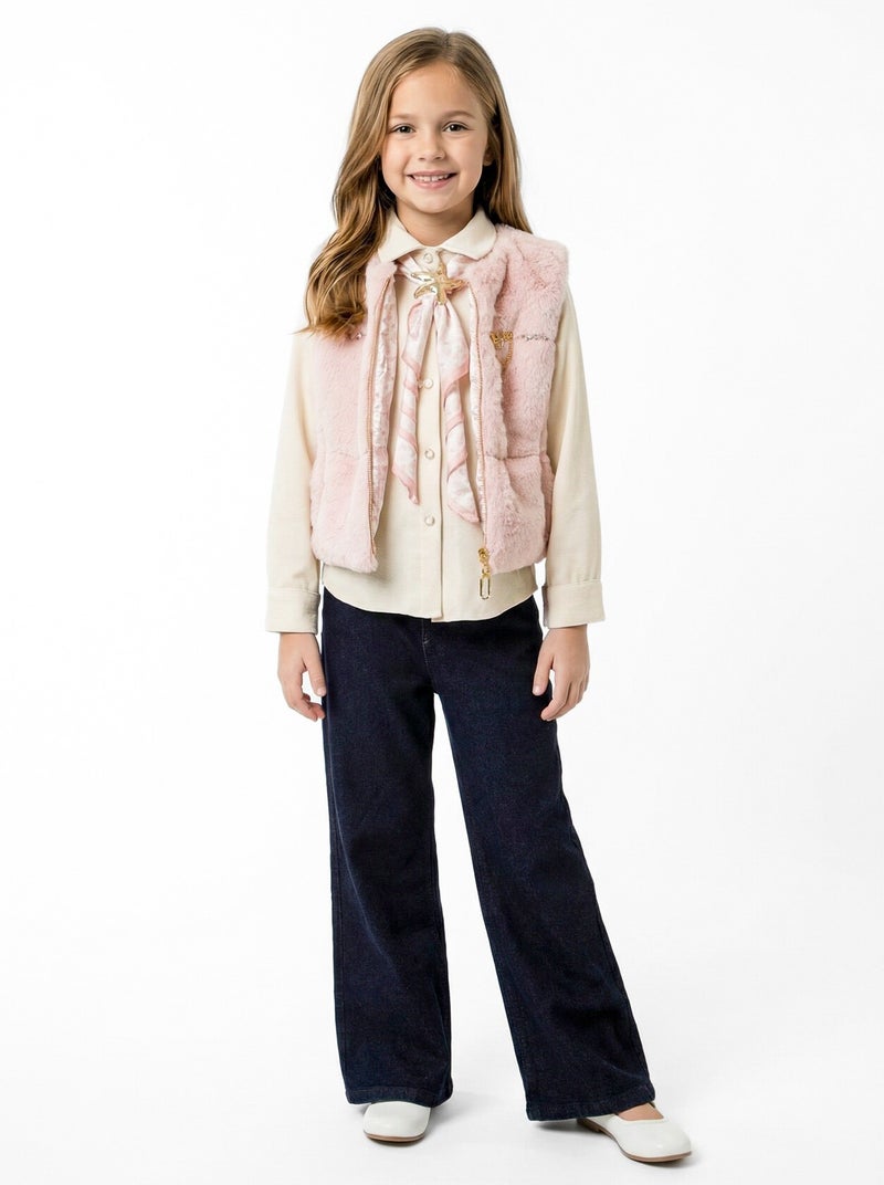 Hamada Tex Girls' three-piece clothing set for ages 7 to 14 years, 3904-4904 - Image 2