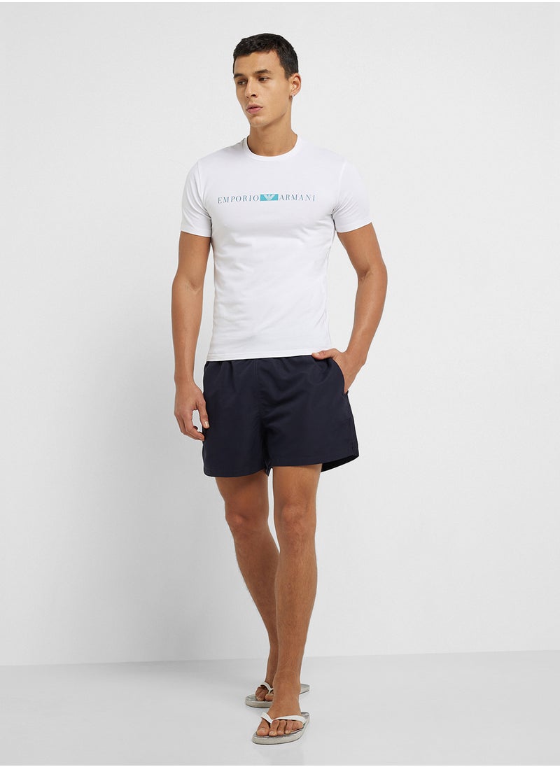 EMPORIO ARMANI Beachwear Logo  Drawstring Shorts  - Image 2