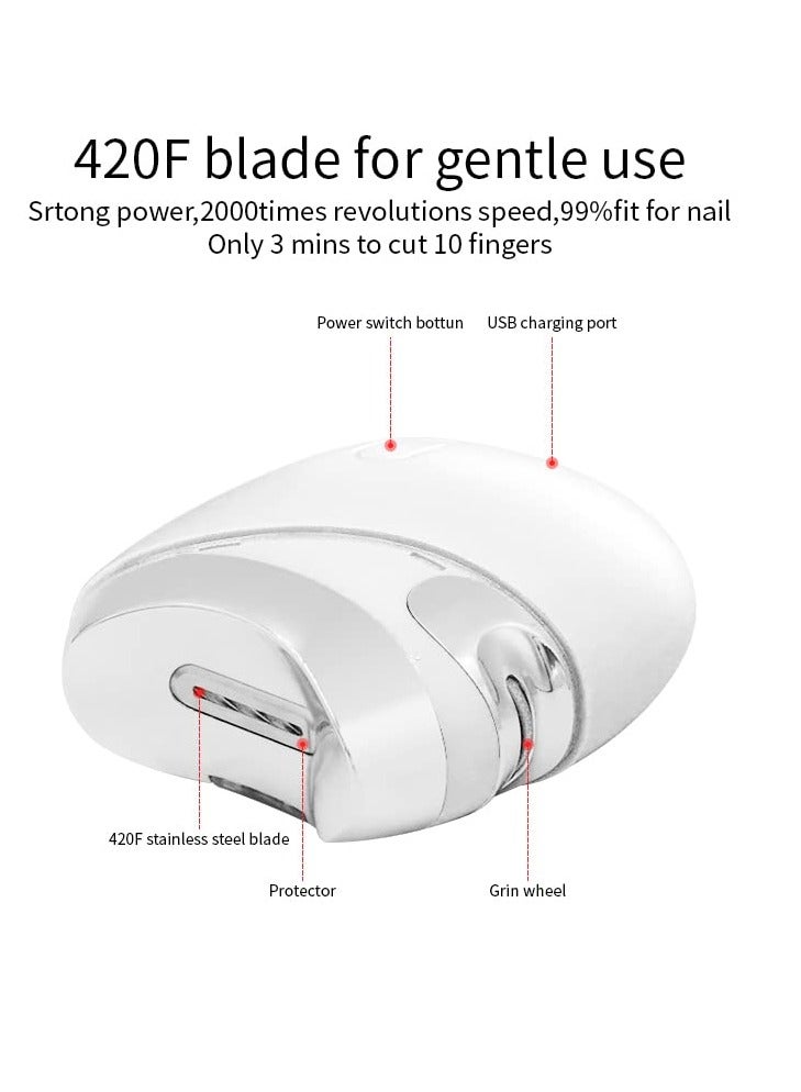 KASTWAVE Baby Nail Trimmer Electric,Comes with Cleaning Brush and USB C Cable,Safe Baby Nail Clippers Electric&Finger Nail Clippers adult,Thick Nail Cutter for The Adult Babies Finger Scissors Toe Pedicure - Image 5