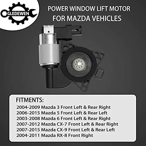 Gledewen Power Window Lift Motor | for Mazda 3, Mazda 5, Mazda 6, Mazda CX-7, Mazda CX-9, Mazda RX-8 | Replace # GJ6A5958XF, G22C5958XC, D6515958XB - Image 3