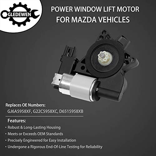 Gledewen Power Window Lift Motor | for Mazda 3, Mazda 5, Mazda 6, Mazda CX-7, Mazda CX-9, Mazda RX-8 | Replace # GJ6A5958XF, G22C5958XC, D6515958XB - Image 2