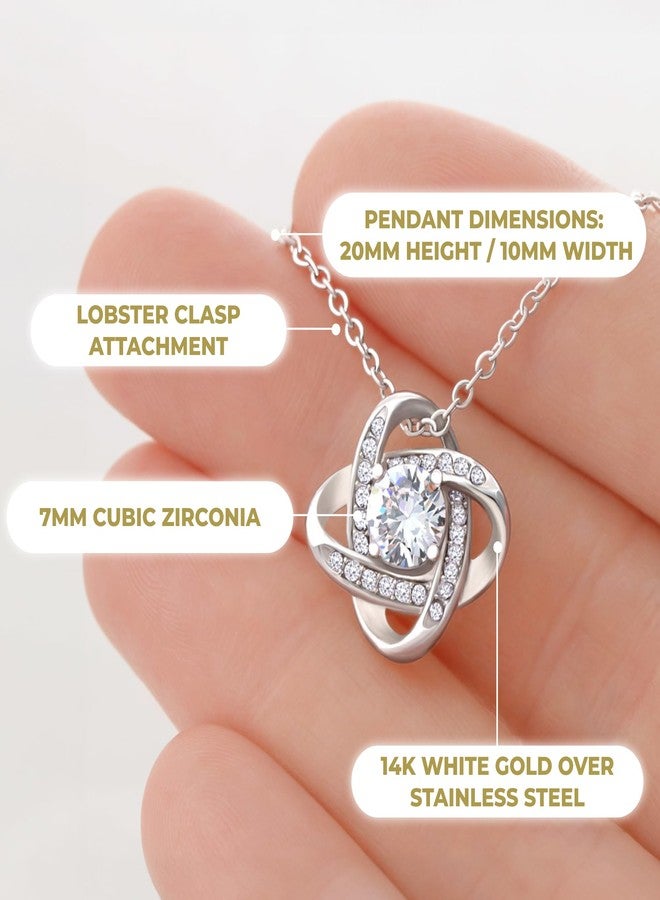 LUXUS™ Love Knot Necklace for Daughter from Dad - Inspirational 18K White Gold Finish, Thoughtful Gift for Birthday, Graduation & Christmas, Empowering Message Necklace, Comes in Luxury Gift Box - Image 4