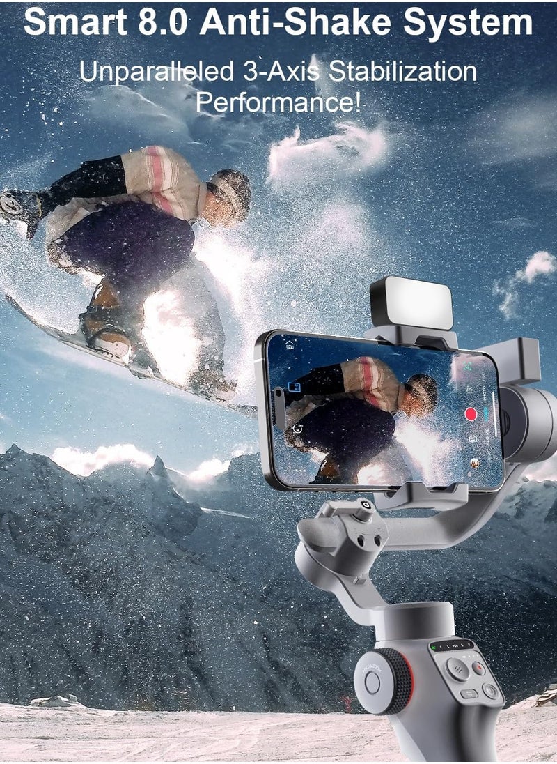 FUNSNAP - C05 Gimbal Stabilizer for Smartphone, iPhone Gimbal w/Focus Wheel Face/Object Tracking Gimbal for iPhone 15 14 Pro Max/Android 3-Axis Handheld Phone Gimbal for Video Recording - Image 1