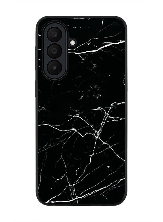 Stylizedd Rugged Case for Samsung Galaxy A27 / Galaxy M47- Slim Fit Hybrid Rubber Cover Marble Print Black