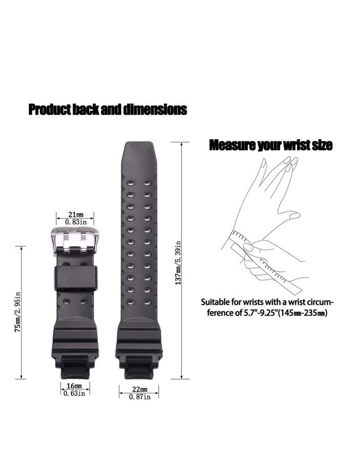 MCXGL Rubber Strap Compatible with Casio GW-4000 GA-1000 GW-A1000 Watch Replacement Resin Band Men' Sports Waterproof Black Bracelet - Image 2