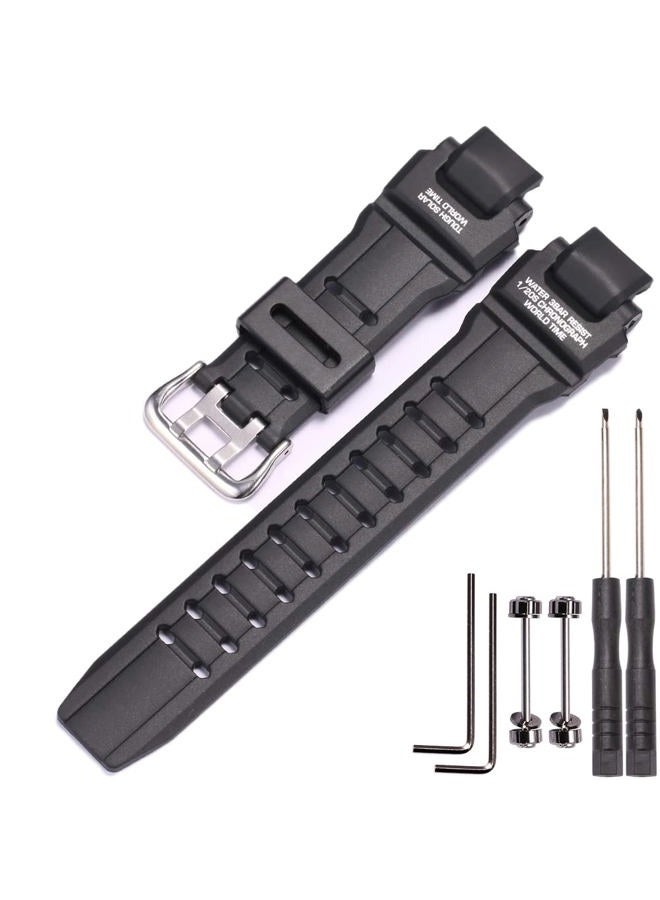 MCXGL Rubber Strap Compatible with Casio GW-4000 GA-1000 GW-A1000 Watch Replacement Resin Band Men' Sports Waterproof Black Bracelet - Image 1