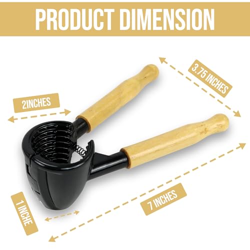 Iconikal Heavy Duty Metal Body Wood Handle Plier Nutcracker, Black & Maple - Easy Walnut Cracker for Pecans, Almonds Nuts - Image 5
