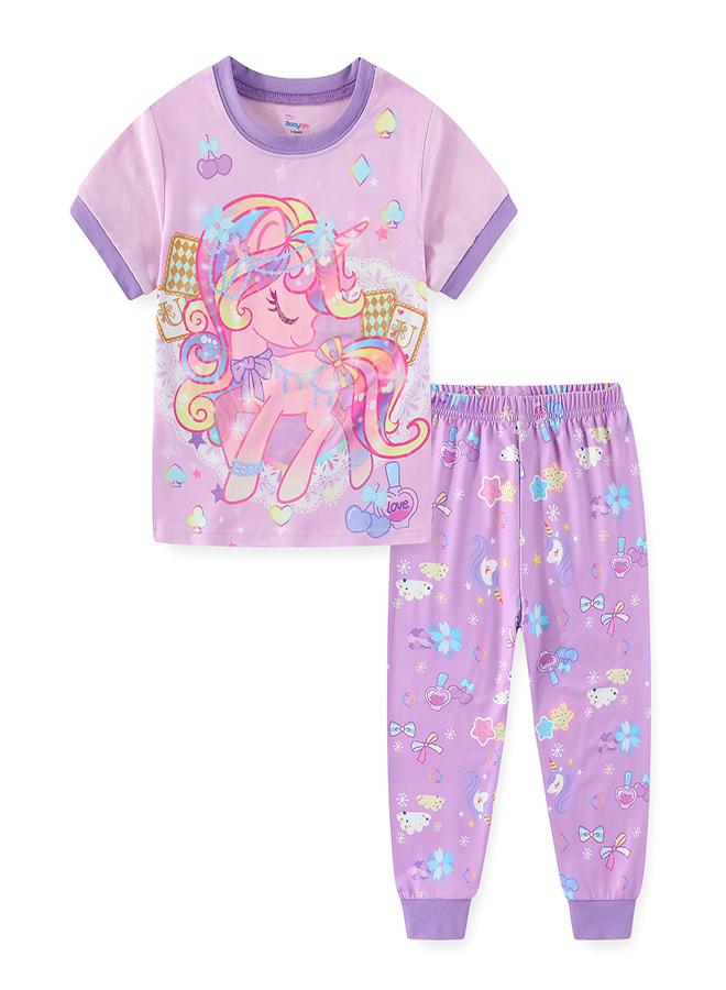 babyqlo Unicorn Princess and Castle Sparkle Pajama Set - Image 2