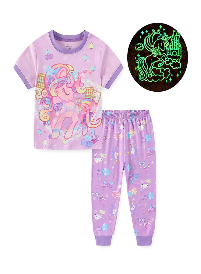 babyqlo Unicorn Princess and Castle Sparkle Pajama Set - Image 1