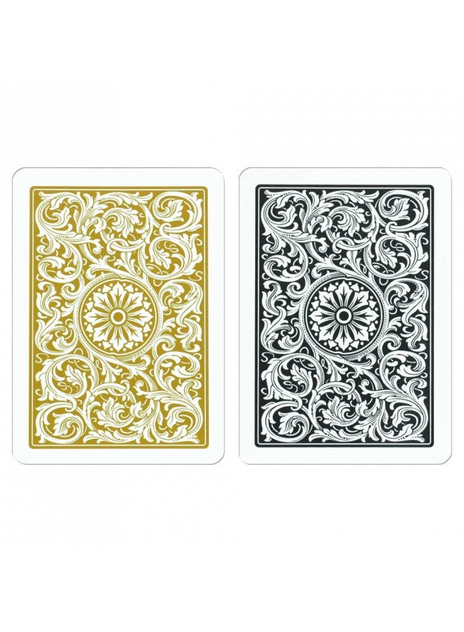Copag Copag 1546 Design 100% Plastic Playing Cards, Poker Size (Standard) Black/Gold (Jumbo Index, 6 Sets)  - Image 1