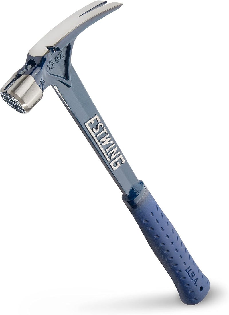 Estwing Ultra Series Hammer - 15 oz Rip Claw Framing Hammer with Milled Face & Shock Reduction Grip - E6-15SM - Image 1