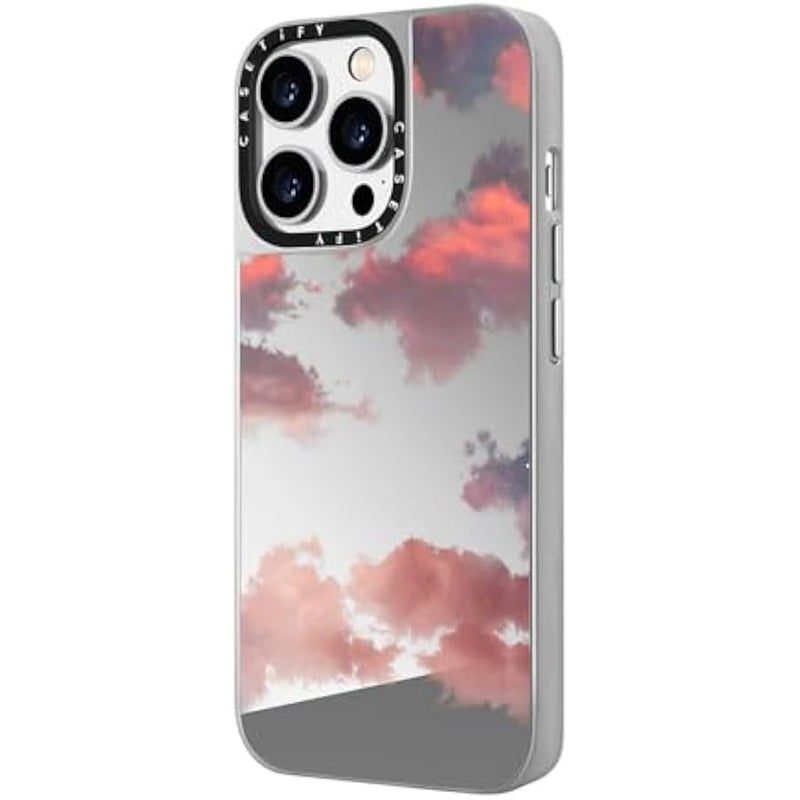 Casetify Mirror Case for iPhone 14 Pro Compatible with Magsafe - Clouds - Silver on Silver - Image 5