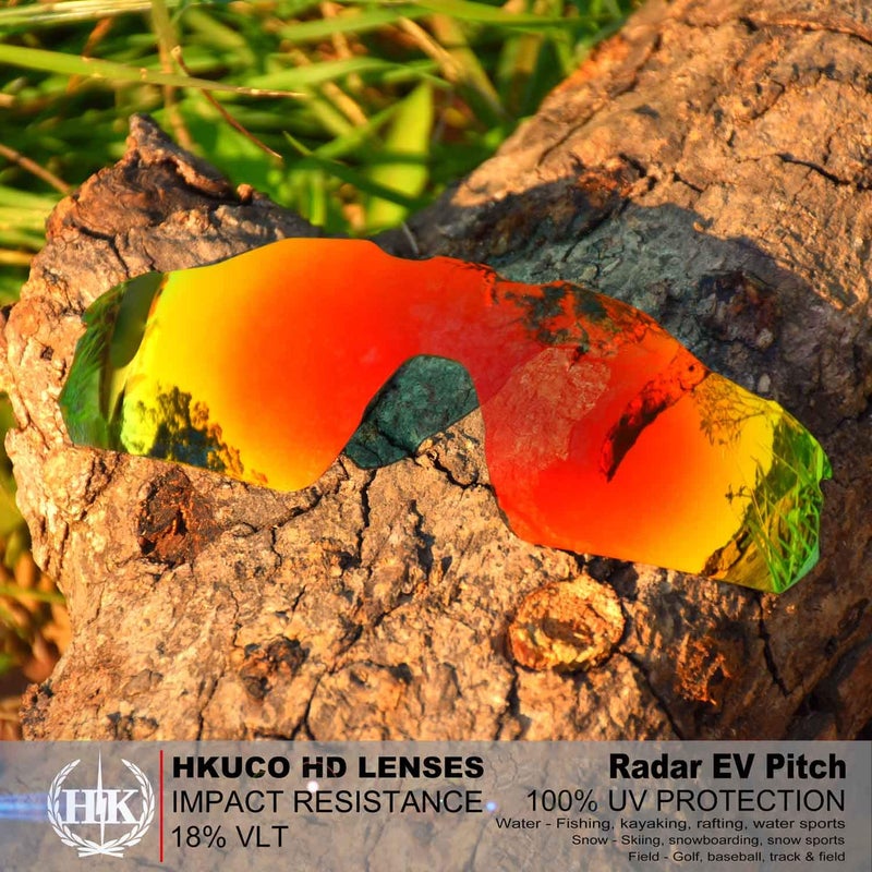 Generic HKUCO Reinforce Mens Replacement Lenses For Oakley Radar EV Pitch Red/Blue/Titanium Sunglasses  - Image 2