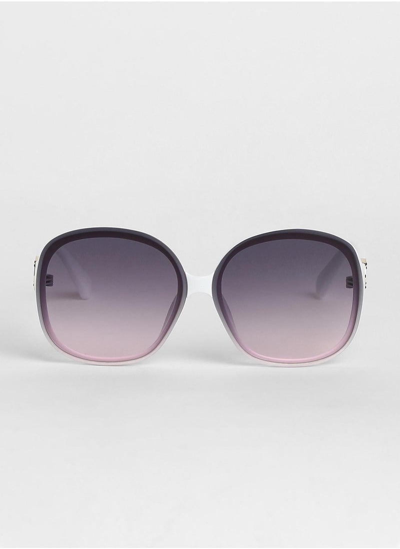 Gradient Butterfly Sunglasses - White