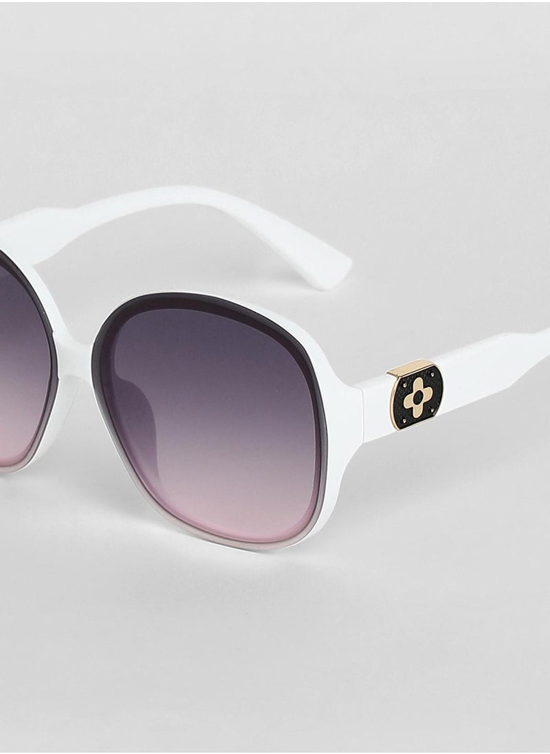 Gradient Butterfly Sunglasses - White