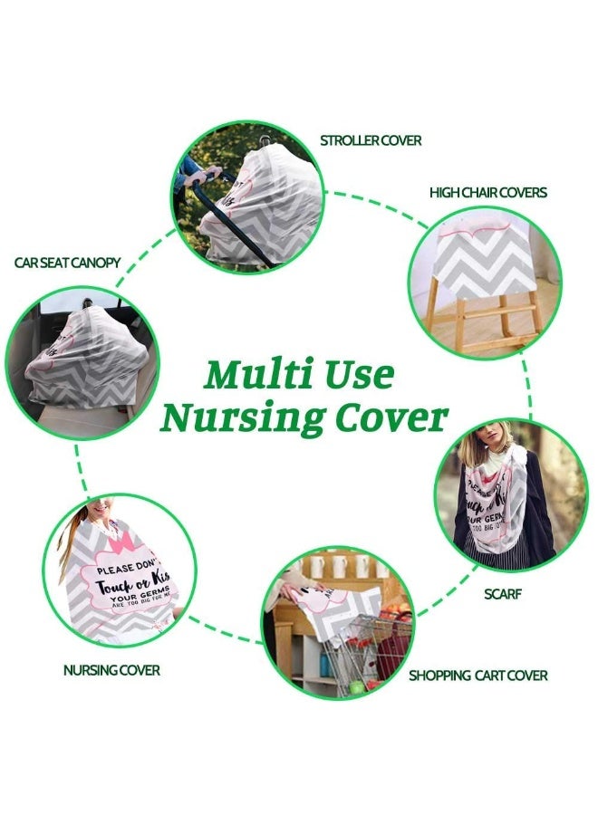 SWESEN Baby Car Seat Covers, No Touching Sign Car seat Canopy, Infant Stroller Covers for Newborn Girl Boy, Multiuse Nursing Covers for Breastfeeding, Ultra-Soft Breathable, Nursing Scarf, Wavy - Image 3