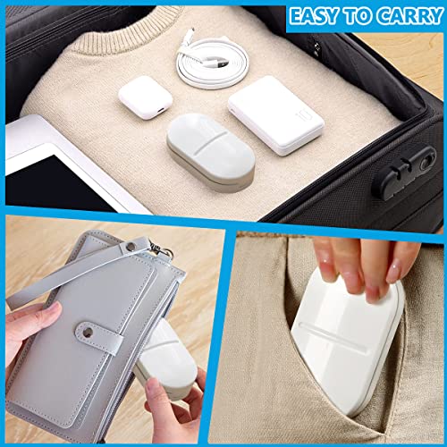 HANNEA® Pill Cutter, Portable Pill Splitter 2-in-1 Pill Case with Stainless Steel Blade, for Small or Large Vitamins Tablets, with Mini Pill Organizer Compartment, White - Image 5
