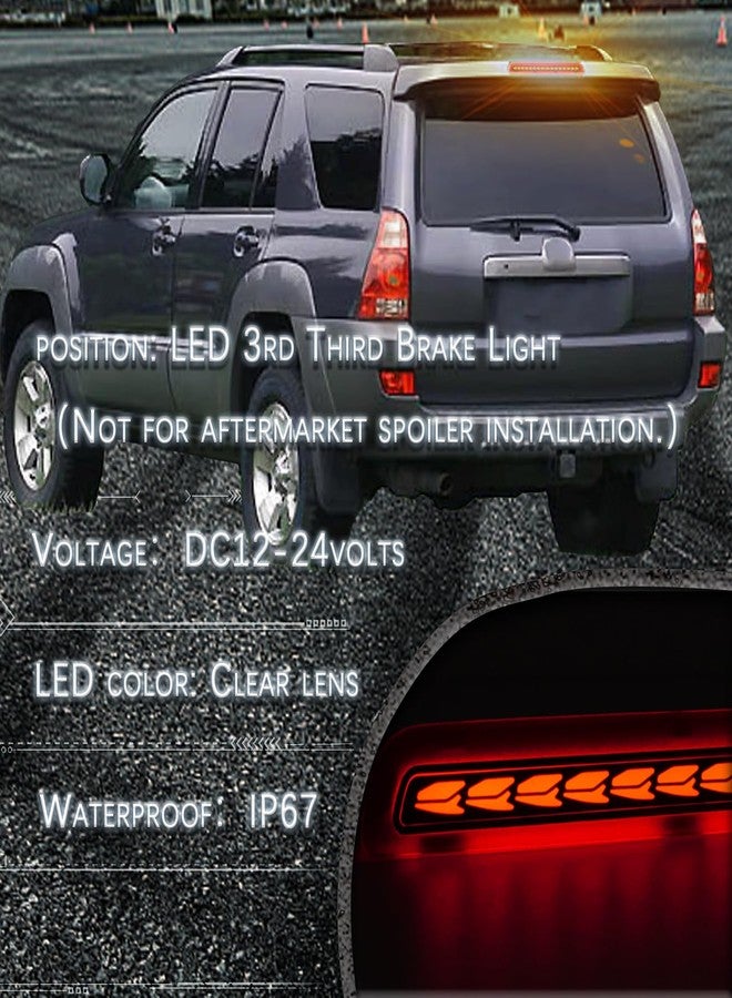 PGTOPONE LED 3rd Third Brake Light Compatible with for Toyota 4Runner 2003-2009 High Mount 3rd Third Brake,Turn Signal Light Cargo Lamp,OEM 81570-35100 (SMOKED, fit models with rear spoiler) - Image 5