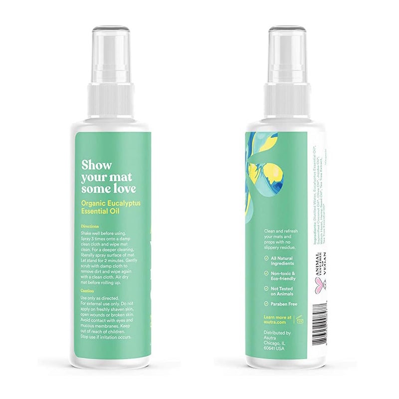 ASUTRA Yoga Mat Cleaner Spray (Uplifting Eucalyptus), 4 fl oz - No Slippery Residue, Organic Essential Oils, Deep-Cleansing for Fitness Gear & Gym Equipment, Microfiber Towel Included - Image 4