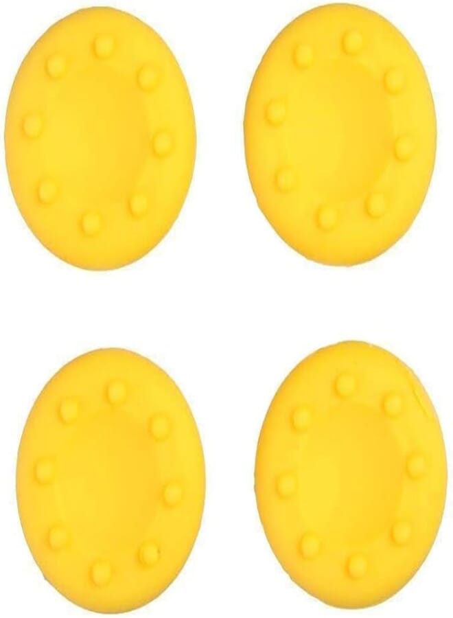 OCity 4 x Silicone Analog Joystick Thumbstcks Thumb Stick Grips Caps Cover for PS4 PS3 Xbox One Xbox 360 PS2 Controllers (Yellow)