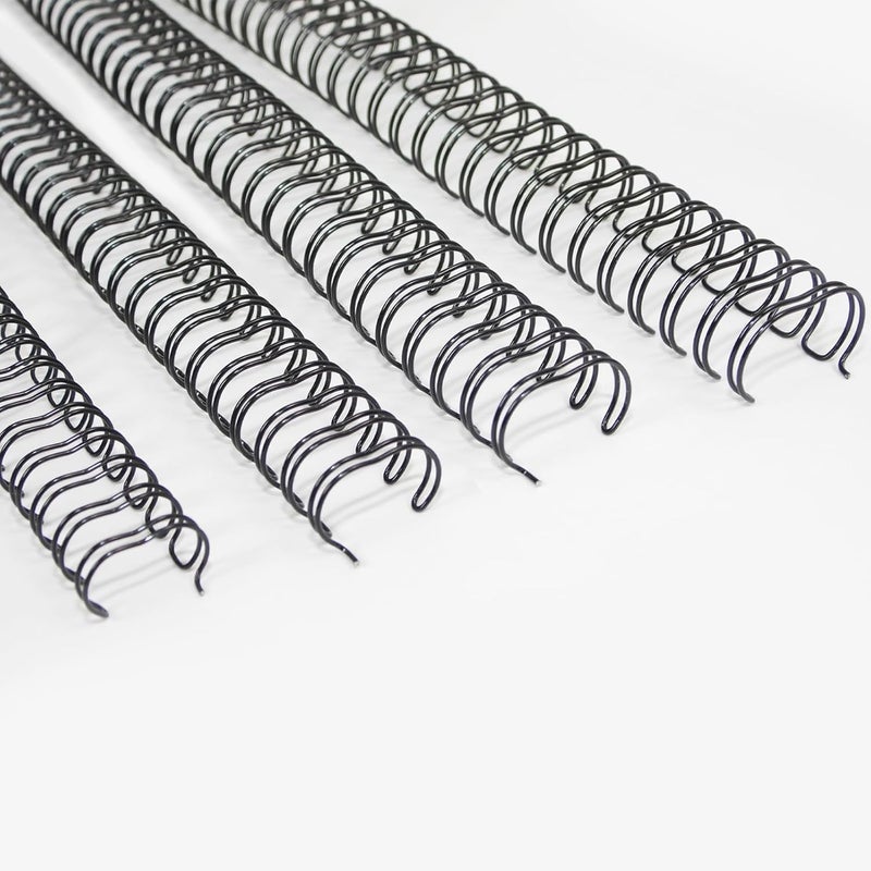 RAYSON Double Loop Binding Wires, Mixed Sizes (7/16", 1/2", 9/16", 5/8"), 3:1 Pitch 32-Loop Black, Pack of 96 - Image 1