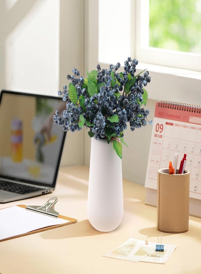 Quancru 4pcs Artificial Blueberries Fruit Stems Fake Berries Picks Flowers Plant Decorations DIY Flower Arrangement Garland Bouquet Home Wedding Party - Image 3