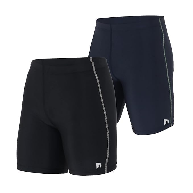 NEVER LOSE Compression Men's Skin Tight Shorts for Gym, Running, Cycling, Swimming, Basketball, Cricket, Yoga, Football, Tennis, Badminton & Many More Sports (M, Black/Navy) - Image 5