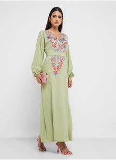 hayas closet Emroidered Belted Jalabiya  - Image 1