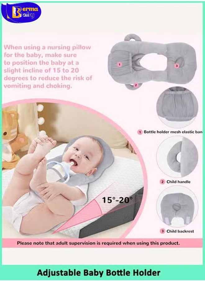 Berma Baby Baby Bottle Holder, Adjustable Nursing Pillow Support, Bottle Holder for Baby self Feeding, Newborn Essentials,Baby Self Feeding Pillow  - Image 2