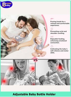 Berma Baby حامل زجاجة الرضاعة، وسادة الرضاعة القابلة للتعديل، حامل زجاجة الرضاعة لإطعام الطفل بنفسه، أساسيات حديثي الولادة، وسادة الرضاعة الذاتية للطفل، أساسيات الطفل، وسادة الرضاعة الذاتية للطفل  - Image 3