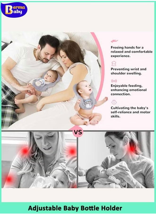 Berma Baby Baby Bottle Holder, Adjustable Nursing Pillow Support, Bottle Holder for Baby self Feeding, Newborn Essentials,Baby Self Feeding Pillow  - Image 3