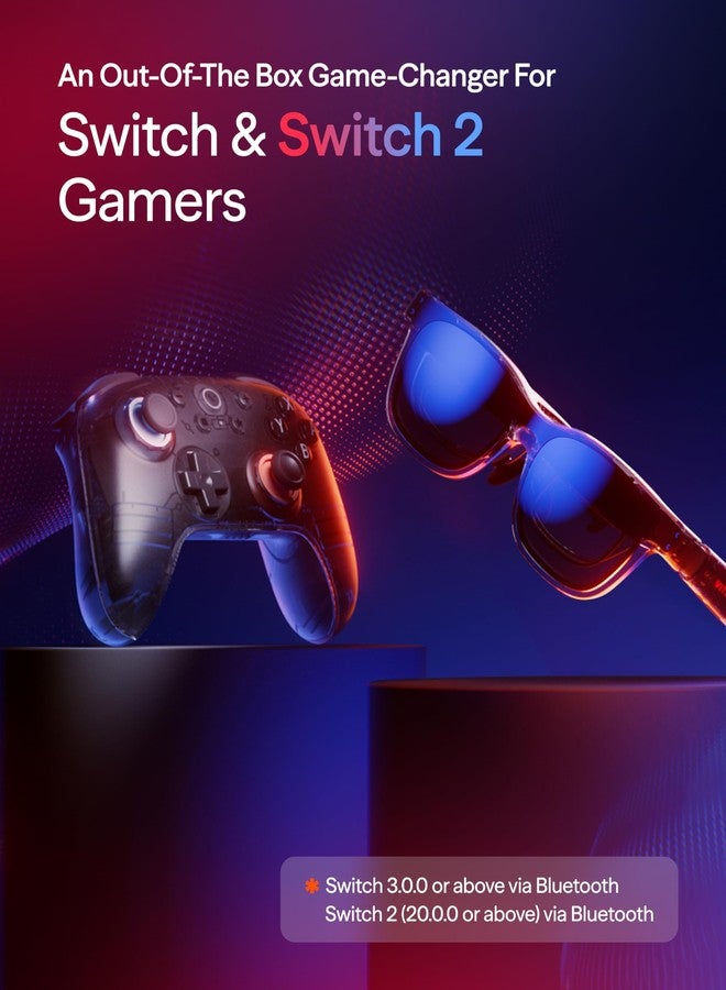 VITURE × 8BitDo Ultimate 2C Bluetooth Gaming Controller for Switch & Switch 2 | 6-Axis Motion Control | Hall Effect Joysticks | Rumble Vibration | Turbo Function | Wake on Shake | Smoky Translucent - Image 4