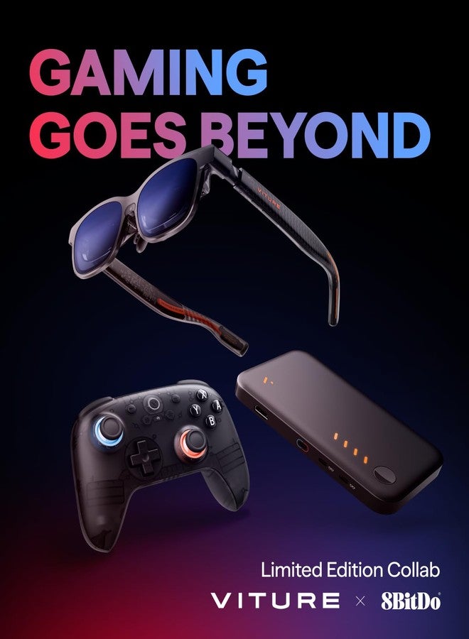 VITURE × 8BitDo Ultimate 2C Bluetooth Gaming Controller for Switch & Switch 2 | 6-Axis Motion Control | Hall Effect Joysticks | Rumble Vibration | Turbo Function | Wake on Shake | Smoky Translucent - Image 2