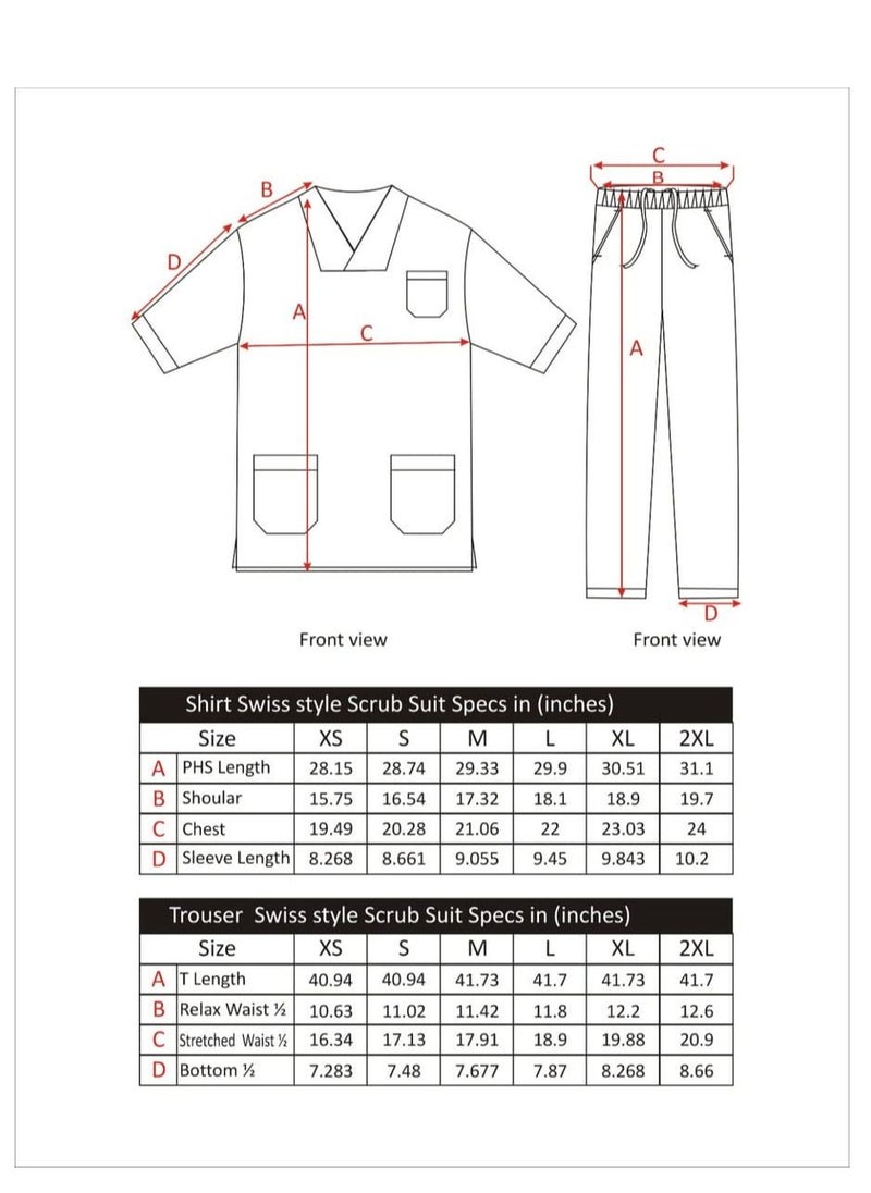 SPACEDOUT - Nursing Uniform Unisex And Reversable V Overlap Neck Swiss Style Scrub Set - Image 1