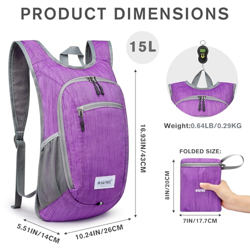 G4Free 10L/15L Hiking Backpack Lightweight Packable Hiking Daypack Small Travel Outdoor Foldable Shoulder Bag - Image 2