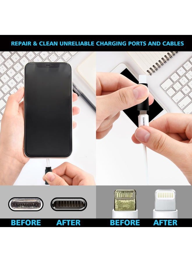 Ecasp iPhone Cleaning Kit, Multi-Tool AirPod Cleaner Kit, Cell Phone Cleaning Repair and Recovery iPhone and iPad (Type C)Charging Port, Lightning Cables and Connectors, Easy to Store and Carry（black) - Image 5