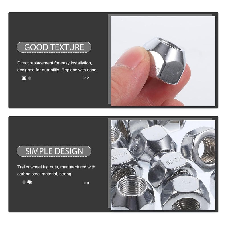 10pcs Lug Nuts 1/2-20 for Trailer Wheels Camper Tire Nuts Automotive Replacement Accessories - Image 3