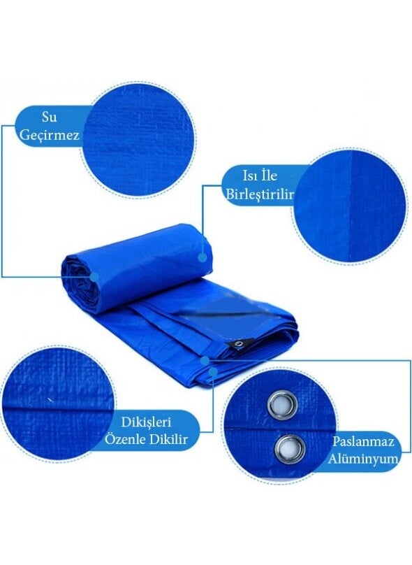 Akçadırcı Plastik - Akçadırcı Plastic 6x6 Meters PVC Blue Waterproof Sequin Tent Canvas Awning Raincoat Canopy Tent 4 Sides Stitched - Image 1