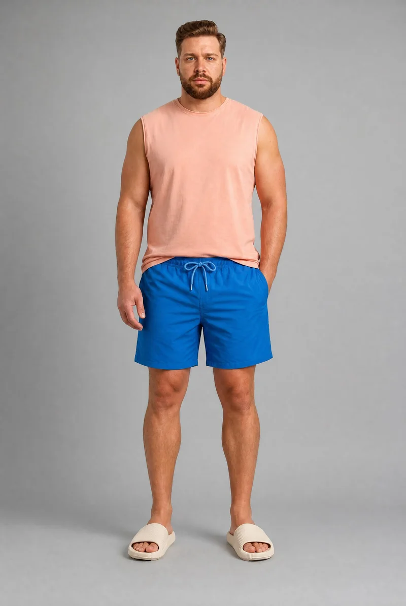 Defacto Regular Fit Elastic Waist Plus Size Swim Shorts