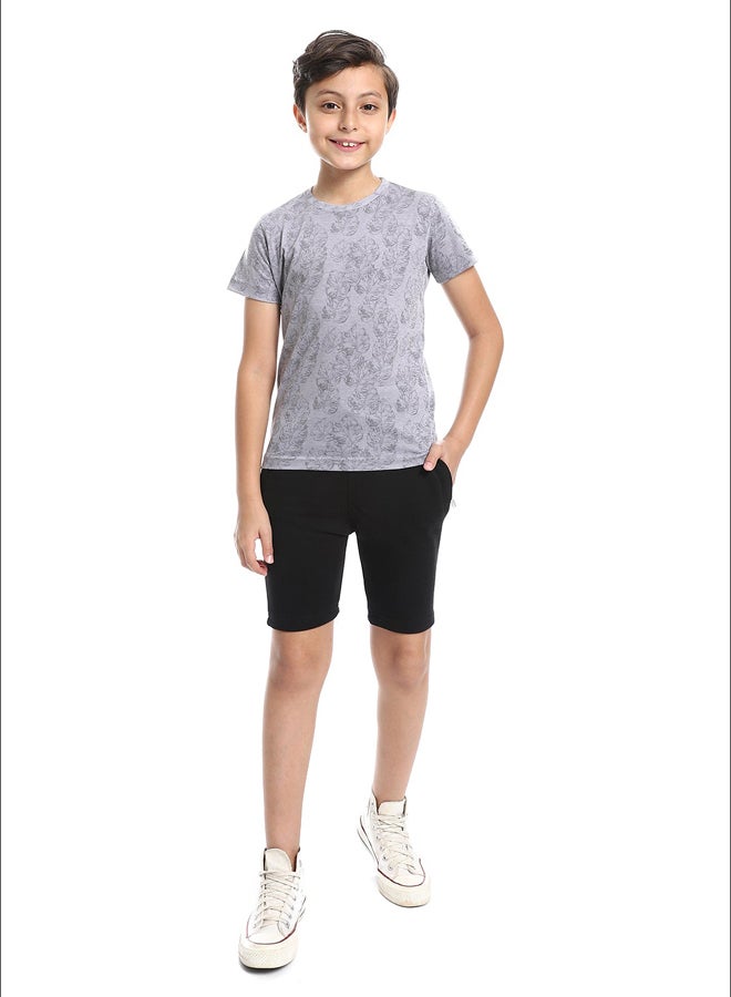 Andora Slip On Leaves Printed Boys Tee  - Image 1