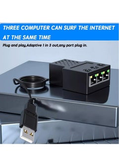 ماركة غير محددة قسيم إيثرنت 1 إلى 3، قسيم شبكة مع كابل طاقة USB، محول قسيم الإنترنت Rj45 بسرعة 100 ميجابت في الثانية، واجهة LAN عالية السرعة لكابلات Cat5/6/7/8، توسيع الشبكة  - Image 3