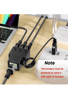 ماركة غير محددة قسيم إيثرنت 1 إلى 3، قسيم شبكة مع كابل طاقة USB، محول قسيم الإنترنت Rj45 بسرعة 100 ميجابت في الثانية، واجهة LAN عالية السرعة لكابلات Cat5/6/7/8، توسيع الشبكة  - Image 4
