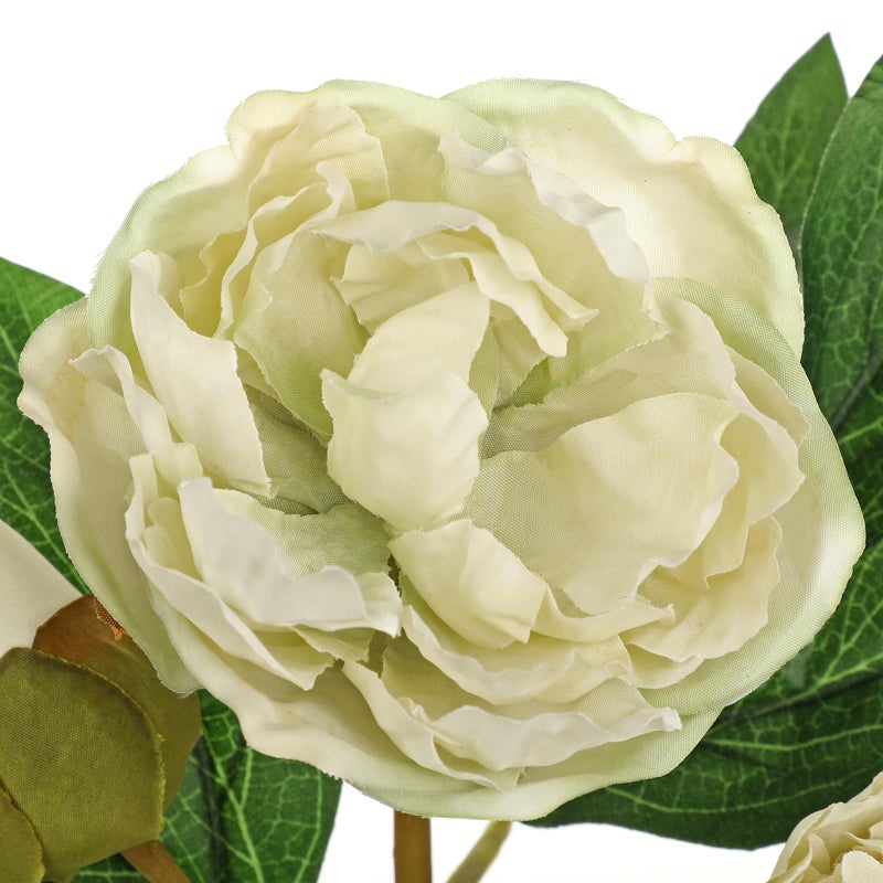 Briful 3 Pack Artificial Peony Flower 27.5" Tall White Silk Peonies Floral Stems Real Touch Faux Peony Flower for Wedding Bouquets Home Floral Arrangements Table Centerpieces DIY DÃ©cor - Image 3