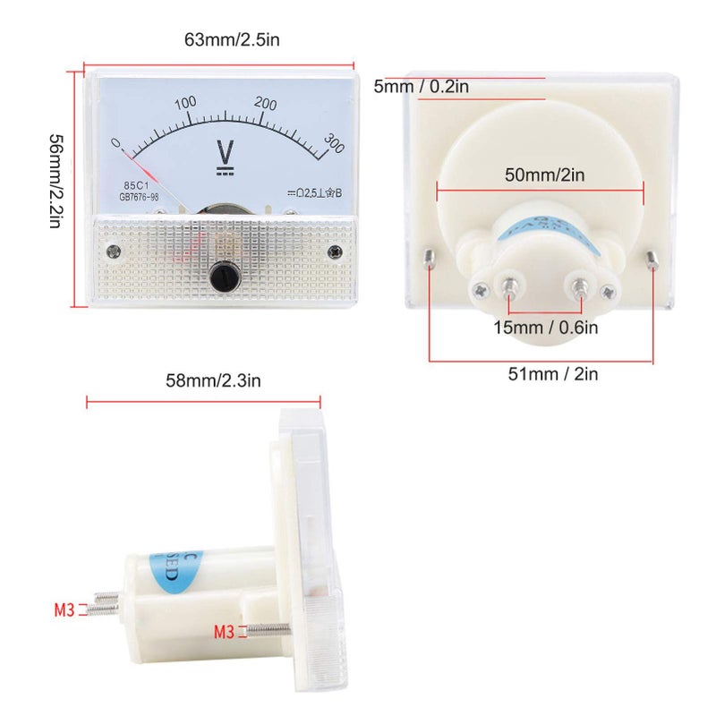 Pointer Ammeter Voltmeter 85C1 0 300V Installation Measuring Instrument Clear Scale - Image 4