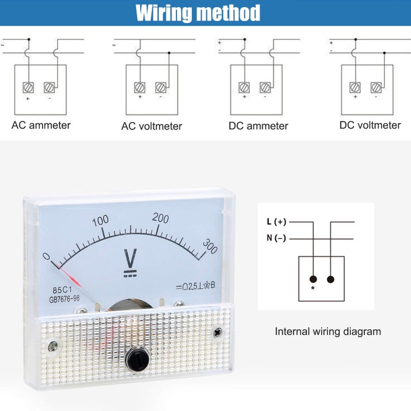 Pointer Ammeter Voltmeter 85C1 0 300V Installation Measuring Instrument Clear Scale - Image 5