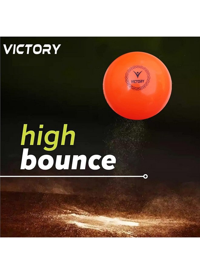 VICTORY Synthetic Cricket Ball Match Practice Training | Practice Cricket Ball | Wind Balls | Swing Ball | Indoor & Outdoor Street & Beach Cricket (Multicolor Orange-Green-Pink, Pack of 3) - Image 3