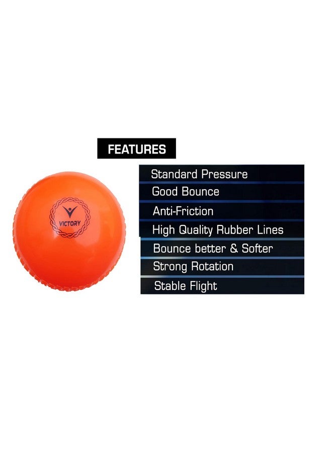 VICTORY Synthetic Cricket Ball Match Practice Training | Practice Cricket Ball | Wind Balls | Swing Ball | Indoor & Outdoor Street & Beach Cricket (Multicolor Orange-Green-Pink, Pack of 3) - Image 5
